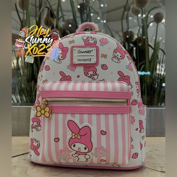 Loungefly Sanrio My Melody Allover Print Striped Mini Backpack
